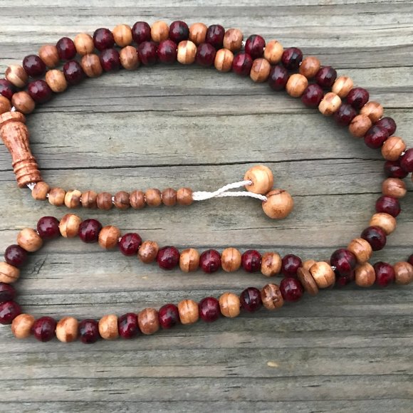 Handmade Pray Bead Muslim Prayer Tasbeeh Real Wood - Picture 3 of 6